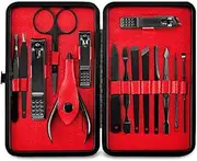 Nail Clippers Scissors Suit Set Beautiful package Kits Manicure 15Pcs Professional Care Stainless Steel Nail Clippers,red