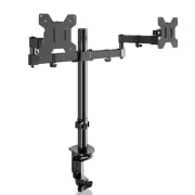 Dual Fully Adjustable Monitor Arm Stand Mount Fits Two Screen 13-27 inch 22lb...