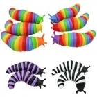 Rainbow Fidget Slug Toy Anti Stress Sensory Articulated Anxiety Relief Kid Adult