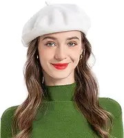 [ZLYC] Wool French Beret Hat Solid Color Beret Cap for Women Girls