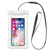 2Pcs IPX8 Waterproof Phone Pouch Air Cushion Anti-explosion Screen Touch Underwater Swimming Diving Phone Bag for iPhone Huawei Xiaomi below 6 inch WHITE COLOR