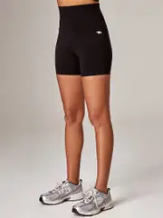 Women's Black Bike Shorts. Running Bare Studio Gym Shorts
