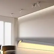 Baseboard Lighting Without Led Light, Indirect Lighting/Skirting Board Covers/Crown Molding Profile, Ceiling Decor Led Lighting Trim Aluminum Channel(7m/23ft)