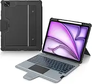 [Nillkin] iPad Air 13 Inch Keyboard Case(M3/M2,2025/2024),Detachable Keyboard Case,Slide Camera Cover,Portrait/Landscape Mode,iPad Pro 12.9”(3/4/5/6th Gen) Removable Case with Multi-Touch Trackpad,Black