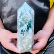 5.78LB Natural Water grass agate Obelisk Quartz Tower Crystal Wand Point Healing