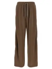 [Brunello Cucinelli] Brunello Cucinelli-Shiny Trims Pantaloni Marrone-Donna S