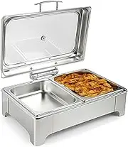 Electric 12 Qt Chafing Dish Buffet Se, Stainless Steel Chafing Dish Buffet Set Chafer Temperature Control, for Catering, Parties, Buffets