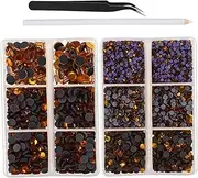LOLIPPYY 1 Set Drill Hot Diamond Jewelry Nail Gems Nails Art Accessories Nails Decoration Flat Back Round Acrylic Rhinestone Nail Embellishments Nail Jewels for Nail Art Golden Metal