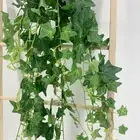 12 Pcs Artificial Rattan Leaves Hanging Plants Vines Faux Greenery Garland