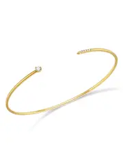 Zoe Chicco 14K Yellow Gold Prong Diamonds Diamond Cuff Bangle Bracelet