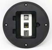 RiteAV HD Cat6 Ethernet Coax Cable TV Floor Box Black