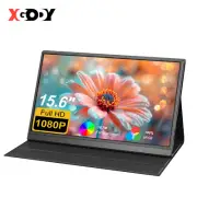 XGODY Portable Monitor 15.6 60HZ FHD 1080P IPS HDR Large Screen Display HDMI USB