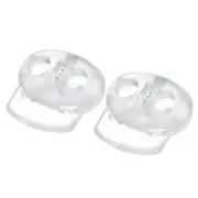 Cord Lock Stopper End 40Pcs, Plastic Double Hole Stopper Spring Toggle Clear