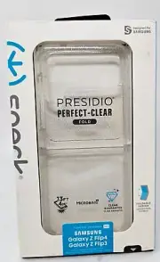Speck Presidio Perfect Clear Fold Case for Galaxy Z Flip4 Z / Flip3 with Glitter