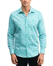 Robert Graham Highland 6 Cotton Stretch Yarn Dyed Jacquard Classic Fit Button Down Shirt Small
