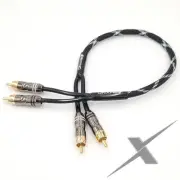 Rhyno Audio Works 1.5ft Premium Braided 2-Channel RCA