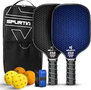 Pickleball Paddles Set of 2 USAPA Approved Fiberglass Surface Pickleball Set with 2 Pickleball Rackets, 4 Balls,Grip Tapes & Portable Carry Bag,Pickle Ball Paddle Set ​for Men Women & Beginners