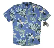 VOLCOM Marble Floral Printed Short-Sleeve Button-Down Shirt Men's 2XL 2X-Large