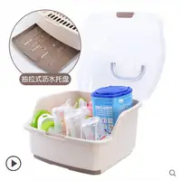 在飛比找蝦皮購物優惠-嬰兒奶瓶收納箱盒可攜式大號寶寶餐具儲存盒瀝水防塵晾乾架奶粉盒