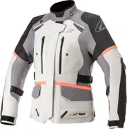 Alpinestars Andes v3, textile jacket waterproof women , color: Light Grey/Dark Grey/Black/Light Red , size: XXL