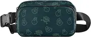 [GuoChe] Trendy Crossbody Bag Waist Packs Women Men Happy Halloween Doodle Multipurpose Cross Body Bag Belt Pack with Adjustable Strap for Travel Shopping Running, Happy Halloween92, 8" x 5.3" x 2.3", Retro