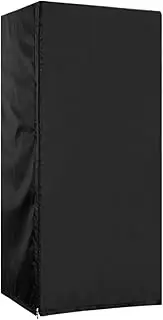 Refrigerator Dust Cover, Zipper Waterproof Upright Freezer Protection, Fridge Protective Supplies with Handle, Home Appliance, Black Refrigerator Accessory