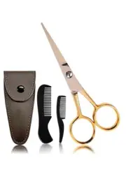 Nose Hair Scissors Combs Men Mustache Beard Trimming Eyebrows Personal Grooming