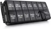 Sukuos Weekly Pill Organizer 7 Day 2 Times a Day, Quick Fill Daily Pill Box