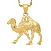 14K Solid Yellow Gold Camel Necklace