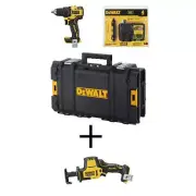 DEWALT Drill/Driver 4Ah Kit 20V MAX Cordless + Tough System Tool Box + Recip Saw