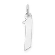 Sterling Silver Rhodium-Plated Artisan Block Letter I Initial Charm