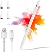 Tablet Pen, Digital, Stylus Pens for Touch Screens, Compatible with iPhone, Samsung/Android Smart Phone, Magnetic Pen Rechargeable Tablet Writing Drawing Pencil-White