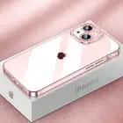 For iPhone 16 15 14 13 12 Pro Max 11 X Shockproof Plating Clear Soft Case Cover
