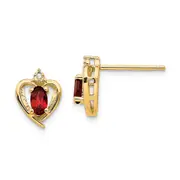 10k Yellow Gold Diamond u0026 Garnet Earrings