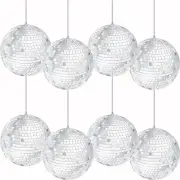 The Dreidel Company Mirror Disco Ball 4" Inch 8-Pack, Silver Hanging Ball wit...
