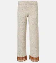 [Alanui] Alanui Dreamscape fringed wool-blend pants AU 14 beige