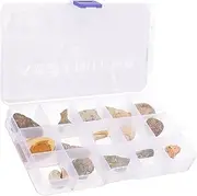 Generic 1 Set Specimens Desktop Decoration Science Teaching Ornaments Stone Decorations Irregular Stone Decors Ornaments for Adornment Kit Educational Plastic Box