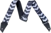 Genuine Jackson Logo Guitar Strap with Double V Pattern, Black/White