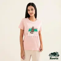 在飛比找momo購物網優惠-【Roots】Roots女裝-動物派對系列 卡通海狸純棉短袖