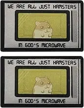 Hamster Microwave Meme Morale Patches Appliques for Clothes Backpacks Hats Bags Jackets, 1.97 x 3.15 Inches, 2-Pack