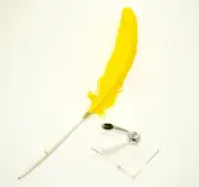 Q-S6P1WT-1-Y Japanese Processing Turkey Feather Plastic Axis Bunker Pen + Transp