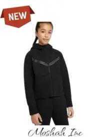 Nike Girl's Sportswear Tech Windrunner Fleece Full Zip Hoodie M [+]