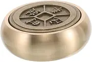 Brass Ruler Paperweight Solid Brass Calligraphy Letterweight Round Art Ornament for Office