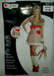 New Adult Play Deluxe Halloween Cosplay SOCK MONKEY Costume Sz. M 8-10