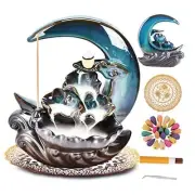 New Moon Backflow Incense Holder, Ceramic Hand-Made Incense Fountain Burner