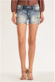 Miss Me Hem Fatale Mid Rise Shorts