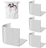 Sheet Fastener - Bed Sheet Holder Clip | 4x Silicone Corner Grippers, Anti-Slip Sheet Keeper, Anti-Slip Breeder, Firm and Secure Bedding, Practical Mattress Fastening Solution for Home, Dorm, Hotel