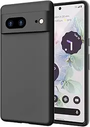 [ZUSLAB] Silicone Case for Pixel 7a Case Real Liquid Silicone Anti-Scratch Gel Rubber Shockproof Cover with Soft Microfiber Lining Drop Full Protection for Google (2023) - Black
