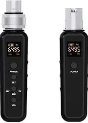 386UHF Wireless XLR Transmitter Receiver System, Plug-on XLR Mic Adapter Fits for Dynamic Mic, Audio Mixer,Portable Wireless Microphone Transmitter Receiver, (640-690)