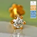 2.8mm Real VVS Diamond Solitaire Engagement Nose Lip Ring Stud Piercing Screw